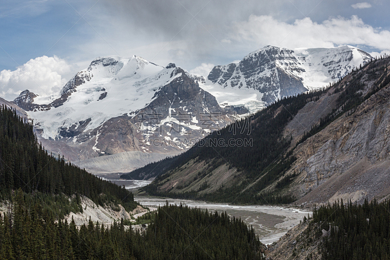 山谷,columbia glacier,加拿大,洛矶山脉,水平画幅,山,阿尔伯塔省,2015年,旅行者,户外