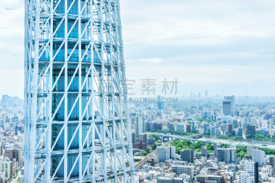 江东区,城市,日本,城市天际线,航拍视角,城镇景观,云,城市扩张,东京天空树,建筑