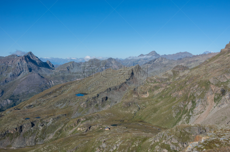 意大利,全景,山,莫堤玫瑰山,奥斯塔山谷,居住区,寒冷,小屋,云,雪