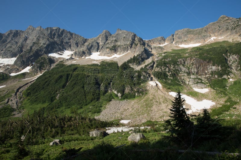 山,鞍,两只动物,太平洋鸟冠小径,北喀斯开山脉,自然,水平画幅,地形,无人,户外