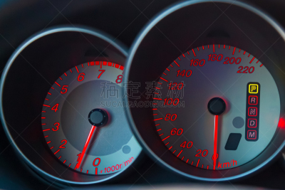 汽车,现代,设备用品,速度计,夜晚,蓝色,背景,分离着色,黑色背景