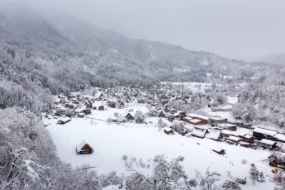 冬天,乡村,日本,白川乡,美,里山,水平画幅,雪,无人,户外