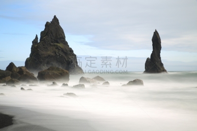 冰岛国,海滩,维克,水,天空,美,水平画幅,沙子,简易钓鱼,大西洋