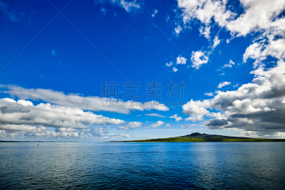 岛,rangitoto channel,火山,新西兰,天空,水平画幅,无人,火山地形,云景,海滩