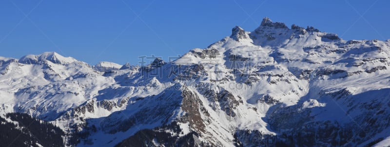 格拉鲁斯州,冬天,山,惊骇,都市风光,雪山,雪,瑞士阿尔卑斯山,户外,天空