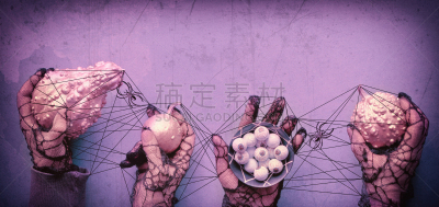 手套,蜘蛛,动物眼睛,创造力,绑扎了的,铁丝网,粉色,全景,南瓜