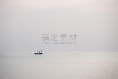 渔业,海洋,充气筏,宁静,极简构图,船,一个物体,水,美,留白