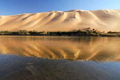 奥巴里沙海,利比亚,费赞（利比亚西南区域）,沙漠绿洲,erg chebbi dunes,撒哈拉沙漠,沙丘,阿尔及利亚,水,天空