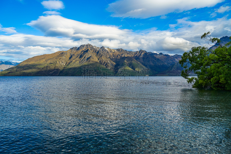 风景,新西兰,背景,瓦卡迪普湖,地形,华特山,自然美,格林诺奇,新西兰南岛,驾车