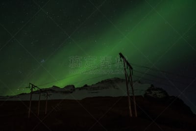 北极光,冰岛赫本,冰岛国,居住区,暗色,自然界的状态,电力线,雪,天空,磁铁
