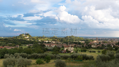风景,杜塞尔多夫,罗马诺干酪,维琴察,dante,木樨科,油橄榄树,丘陵起伏地形,浅蓝色,天空