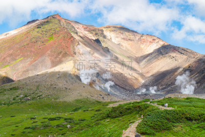 北海道,山,日本,风景,在上面,大雪山国家公园,旭岳火山,大雪山,天空,美