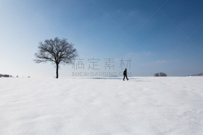 冬天,地形,天空,台阶,水平画幅,雪,户外,乡村风格,干净,反差