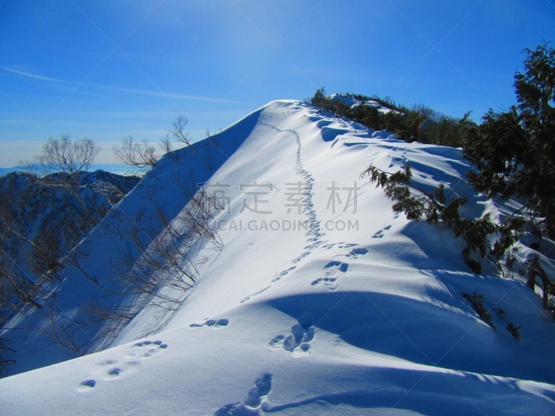 白马,日本,长野县,日本阿尔卑斯山脉,北,白马山,滑雪板,滑雪运动,无人,山脊