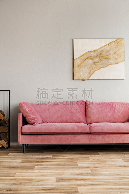米色,粉色,天鹅绒,抽象,围墙,起居室,沙发,彩色蜡笔,极简构图