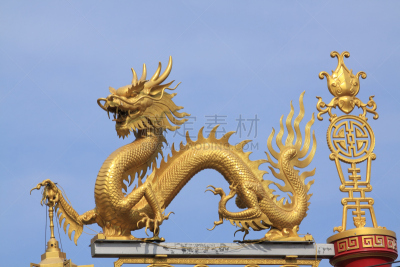 动物手,龙,雕像,泰国,东亚人,动物头,天空,雕塑