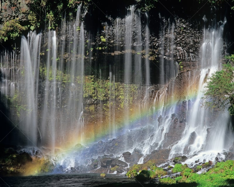 shiraito falls,水,植物,水平画幅,岩石,瀑布,无人,日本,彩虹,户外