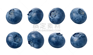 蓝莓,与众不同,大量物体,四个物体,成一排,一个物体,背景分离,剪贴路径,白色背景,水平画幅