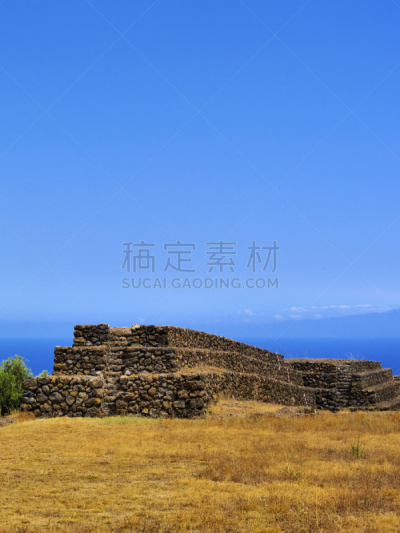 金字塔形,特内里费岛,托尔海尔达尔,垂直画幅,天空,台阶,古代文明,无人,古老的,大西洋