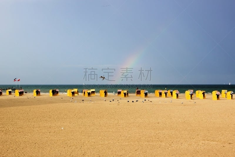 海滩,特劳沃姆德,遮阳海滩椅,水平画幅,沙子,无人,2015年,海洋,摄影