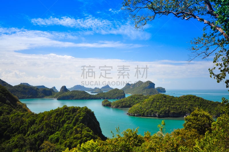 泰国,风景,安通群岛国家海洋公园,快艇,苏梅岛,万伦,水,天空,水平画幅,户外