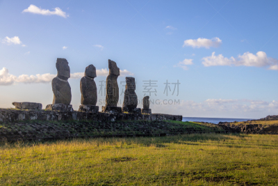 杭阿罗阿,亚虎达喜,复活节岛 ,智利,ahu vaihu,莫阿尼雕塑群,纪念碑,天空,古代文明,公园