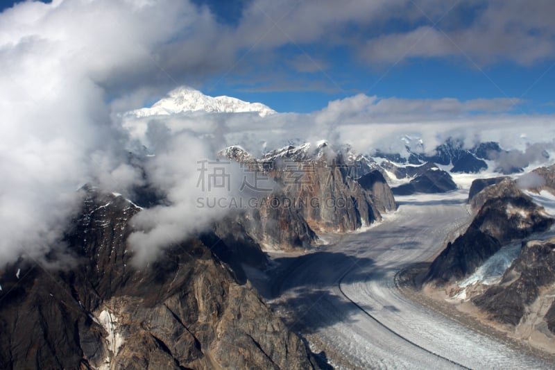 ruth glacier,自然,水,美国,水平画幅,岩石,冰河,无人,航拍视角,岩石类型