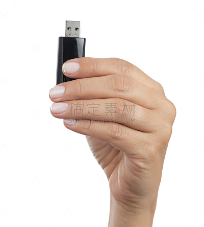 usb线,闪光灯,个人随身用品,垂直画幅,无人,手,白色背景,拿着,移动式