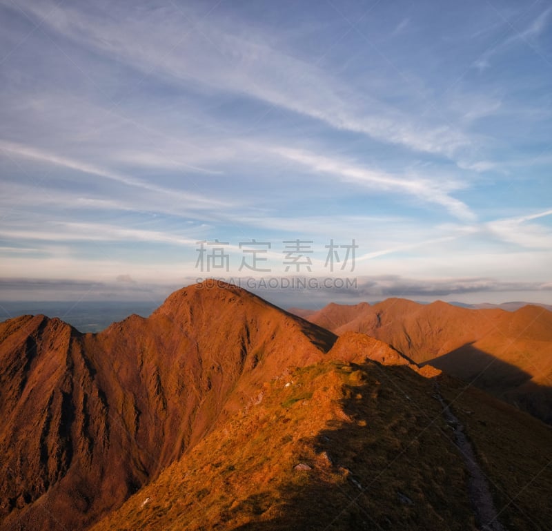 凯瑞郡,山,户外,风景,图像,水平画幅,无人,欧洲,克俐环,山顶