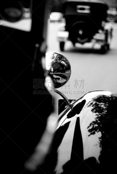 经典,交通,连续性,汽车视镜,老爷车,低饱和度,垂直画幅,车轮,无人,古老的