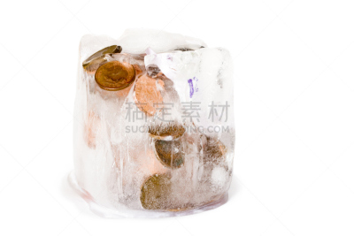 冻结的,概念和主题,水平画幅,无人,金融,冰,全球财政,概念,债务