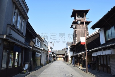 日本,川越,崎玉县,古城,居住区,天空,旅游目的地,水平画幅,无人,路