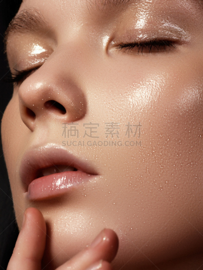 闪亮的,完美,干净,皮肤,青年女人,自然,自然美,菲斯,阶调图片,眉毛