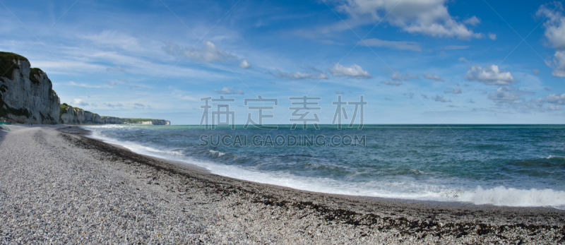 费康,海滩,悬崖,诺曼底埃特塔尔海滩,诺曼底,水,天空,水平画幅,无人,户外
