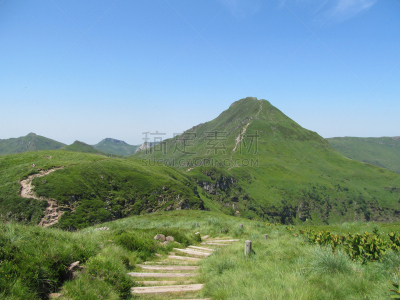 玛丽山,奥弗涅,罗兰山,角砾岩,康塔勒,水,水平画幅,无人,火山地形,半空中