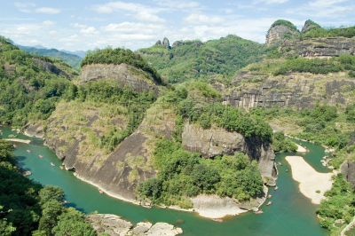 山,水,水平画幅,绿色,岩石,无人,户外,2015年,中国,河流