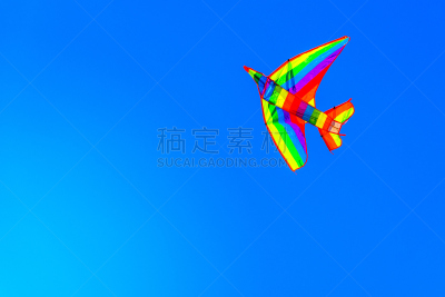 天空,风筝,自由,耐性,彩虹,蓝色,概念,身体绘画,自然美,美
