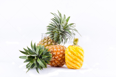 清新,熟的,分离着色,菠萝,食品,健康食物,水果,白色背景,甜食,尝