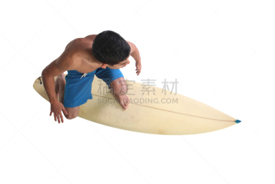 高视角,分离着色,冲浪高手,游泳短裤,晒黑,休闲活动,男性,仅男人,仅成年人,日本人