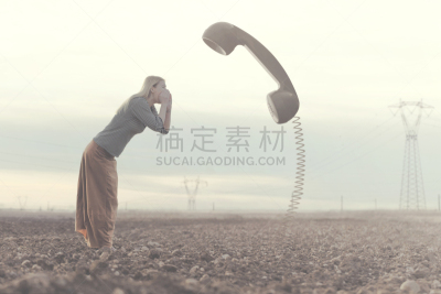 电话机,奇异的,在之间,机遇,陆地,巨大的,女人,顾客,超现实主义的,古典式