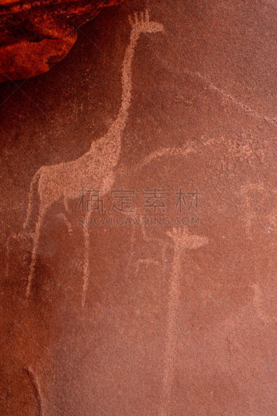 特维费尔冯顿,石洞壁画,库内地区,布希曼族,长颈鹿,垂直画幅,旅游目的地,无人,古老的,艺术品
