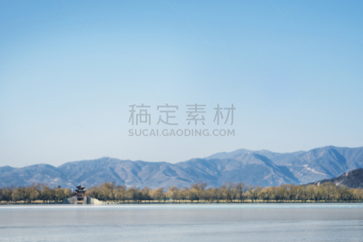 颐和园,水,天空,公园,水平画幅,昆明湖,无人,东亚,夏天