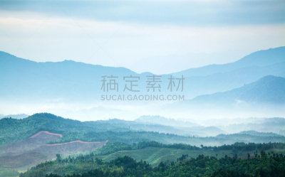 雾,山脉,在下面,福州,江西省,天空,水平画幅,山,无人,早晨