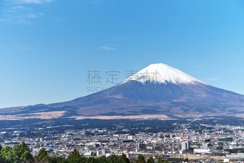 富士山,御殿场市,静冈县,水平画幅,冬天,雪,无人,日本,云,风景