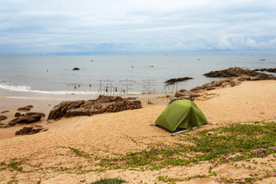 海滩,长的,旅游目的地,水平画幅,夏令营,旅行者,户外,帐篷,职业,越南