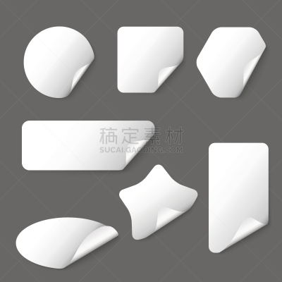 标签,白色,矢量,纸,灰色背景,留白,糯米面包,椭圆形,折叠的