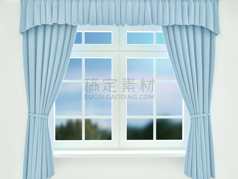蓝色,拉凡他那石拱,窗帘,三维图形,美,新的,边框,水平画幅,古老的,家庭生活