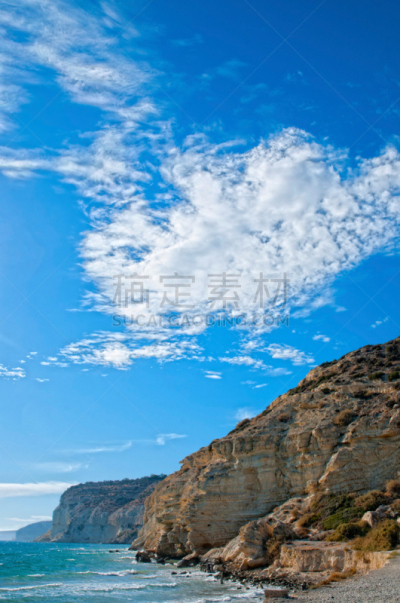 寇瑞恩,塞浦路斯,海岸线,云,在上面,垂直画幅,水,天空,美,山