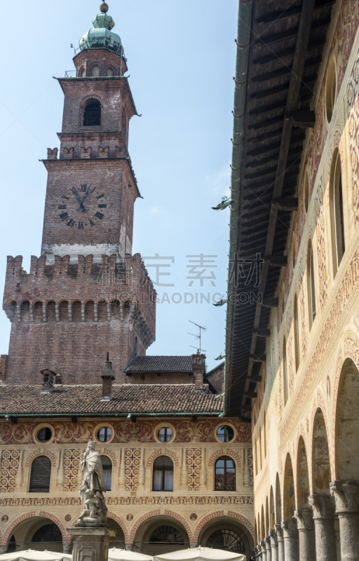 维杰瓦纳,广场,Doge's Palace,垂直画幅,纪念碑,天空,无人,古老的,帕维亚,户外