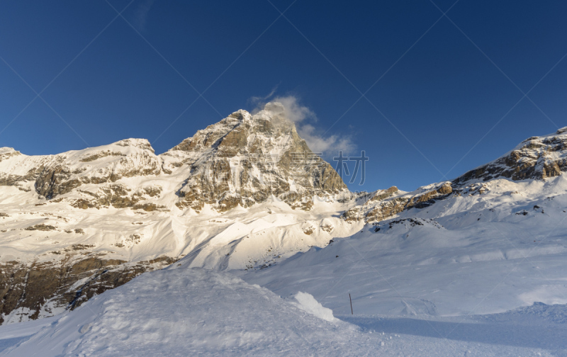 马特洪峰,全景,地名,水平画幅,山,雪,无人,尖峰,户外,著名自然景观